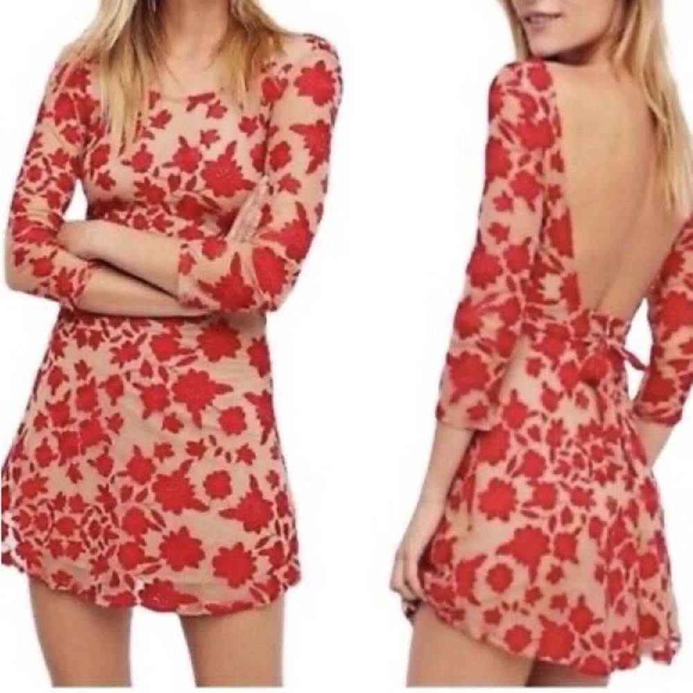 For Love and Lemons FL&L Temecula Mini Dress Red M EUC